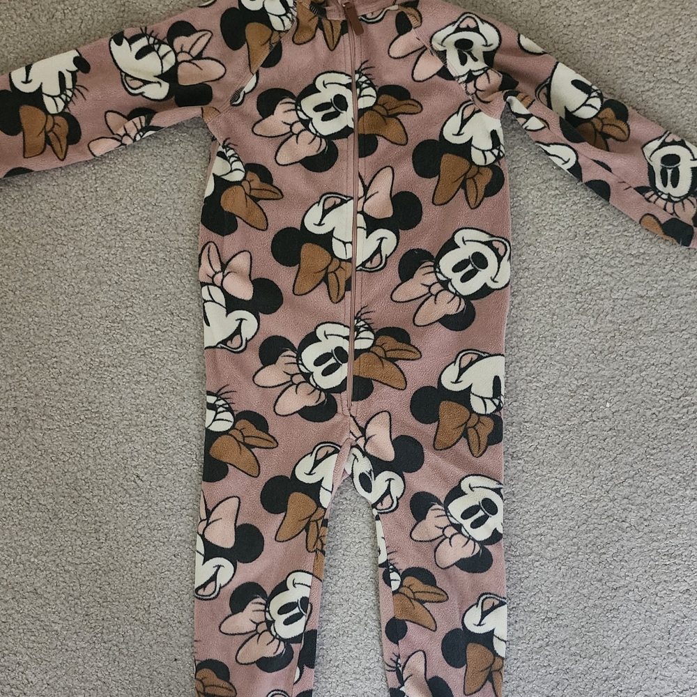 H&M Pink and Brown Cartoon Print Kids Footie
